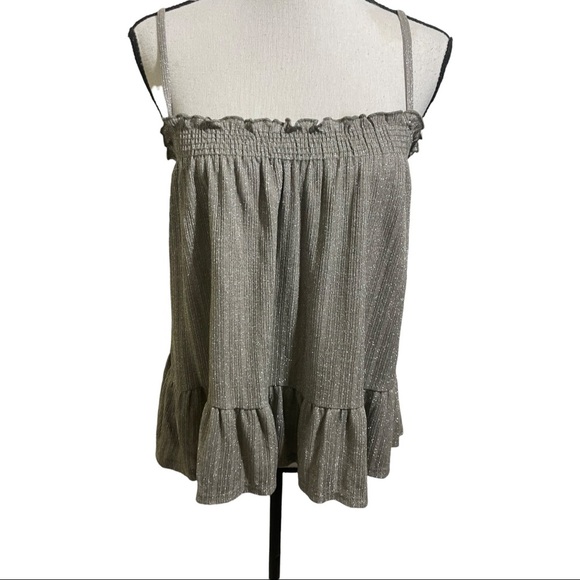 Anthropologie Amadi top spaghetti straps grey silver speckled. Size Smal… - Picture 7 of 10